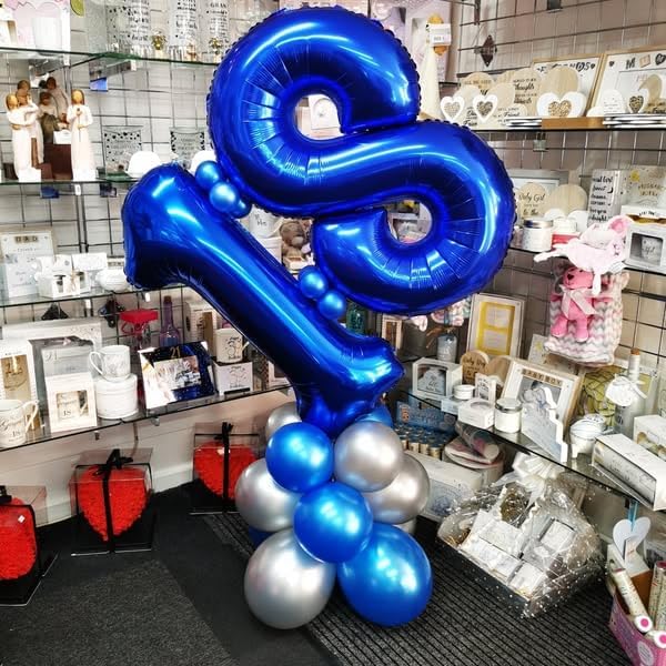 Night Blue 2 Balloon, Number Balloons 40 Inch, 2nd Balloon Number Birthday Decorations, Second Two Birthday Party Supplies, Number 2 Balloon