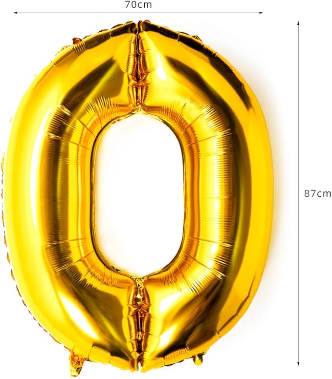 40 Inch Large Foil Helium Number Balloon Birthday Wedding Party 0-9 (Gold, 0)