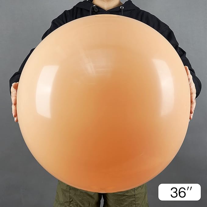PartyWoo Nude Balloons 4pcs 36 Inch Apricot Fall Neutral Boho Latex Balloons for Jungle Safari Thanksgiving Boy Baby Shower Birthday Anniversary Neutral Themed Party Decorations Brown-Y103