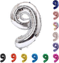 YPSelected 32 Inch Large Foil Helium Number Balloon Birthday Wedding Party 0-9 (Silver, 9)
