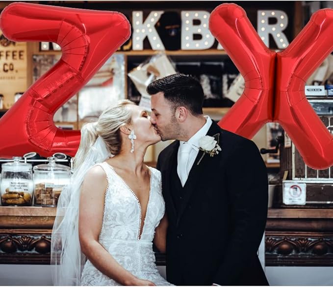 TONIFUL 40 Inch Large Bright Red Letter Balloons A-Z, Giant Jumbo Helium Foil Mylar Big Letter Z Balloons for Birthday Party Anniversary Wedding Decorations