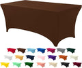 Utopia Kitchen Spandex Tablecloth 1 Pack [6FT, Light Coffee] Tight, Fitted, Washable and Wrinkle Resistant Stretch Rectangular Patio Table Cover for Event, Wedding, Banquet & Parties[72Lx30Wx30H Inch]