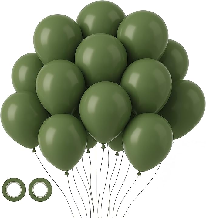 105pcs Sage Green Balloons 12inch Olive Green Balloons for Birthday Graduation Baby Shower Wedding Anniversary New Year Party Decorations