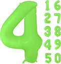 Fluorescent Green Number Balloon 40 inch Giant Foil Helium Balloons Green Number 4 Balloon for 4th Birthday Party Decorations