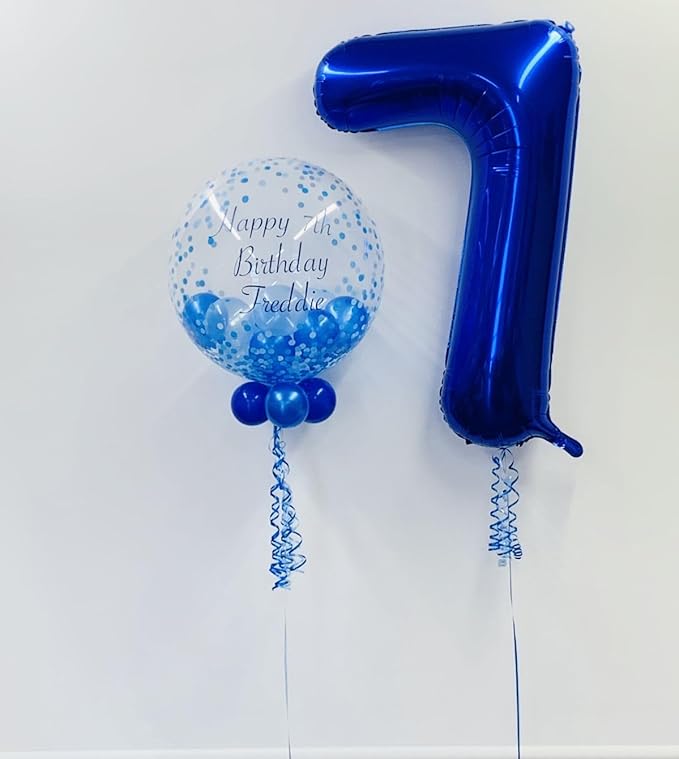 Number 7 Balloons Navy Blue, 17th Birthday Decorations For boys And Girls, 40 Inch Big Balloons for 7, 17, 27, 70 Birthday, Wedding Anniversary, Christmas, New Year, Halloween Party Decoration