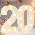 Pooqla 20th Birthday Decorations for Her Him, Light Up Number 20 for Party Table Decorations, 20th Birthday Gift for Women Men, Backdrop Wall Decor for 20th Wedding Anniversary Decoration