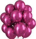 Metallic Fuchsia Balloons 12 Inch, Double Stuffed Chrome Fuchsia Pink Balloons, Shiny Thick Chrome Metallic Magenta Latex Helium Balloon for Women Girls Birthday Wedding Party Decoration Supplies