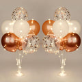 Ainiv 2 Set Table Balloon Stand Kit with Lights, Light Up Balloon Holder Include 16 Pink Latex Confetti Balloons, Wedding Party Decorations for Birthday, Graduation, Anniversary, Christmas