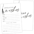 Black and White Advice and Wishes Cards for the Graduate Cards 4x6 Inch Minimalism Grad Party Game Card 20 Pcs Double Sided Grad Advice and Wishes Card for Graduation Party Decoration for College Y437