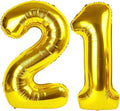 Gold Number 21 Balloon 40 inch, 21 Number Balloons, 21st Gold Birthday Decorations, 21 Year Old Women Men Golden Party Supplies