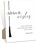Advice and Wishes Sign for Graduation, 8×11" Graduation Tassel Wooden Sign With Stand, 2025 Graduation Party Decorations Centerpieces for Tables, Congrats Grad Party Favors Supplies