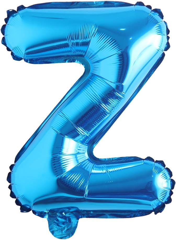 Blue 28 inch Letter Balloons Alphabet Number Balloons Foil Mylar Party Wedding Bachelorette Birthday Bridal Baby Shower Graduation Anniversary Celebration Decoration (Can not Float) (28 inch Blue Z)