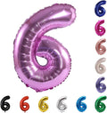 YPSelected 32 Inch Large Foil Helium Number Balloon Birthday Wedding Party 0-9 (Pink, 6)