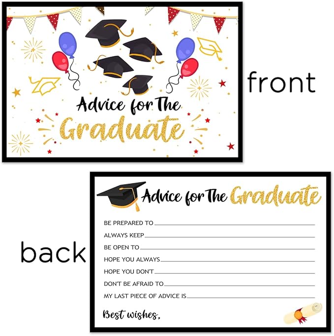 Yangmics Direct Graduation Advice Cards 2025-30 Pack-Graduation Party Supplies 2025 – Advice for The Graduate Party Favors Table Games Props