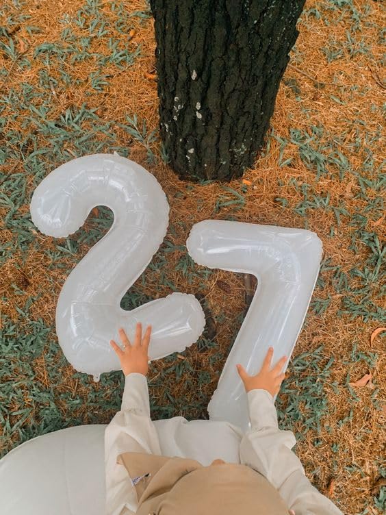 White Number 0 Balloon 40 Inch, 0 Balloon Numberfor 10th 20th 30th 40th 50th 60th Birthday Decorations, White Party Supplies for Men Women