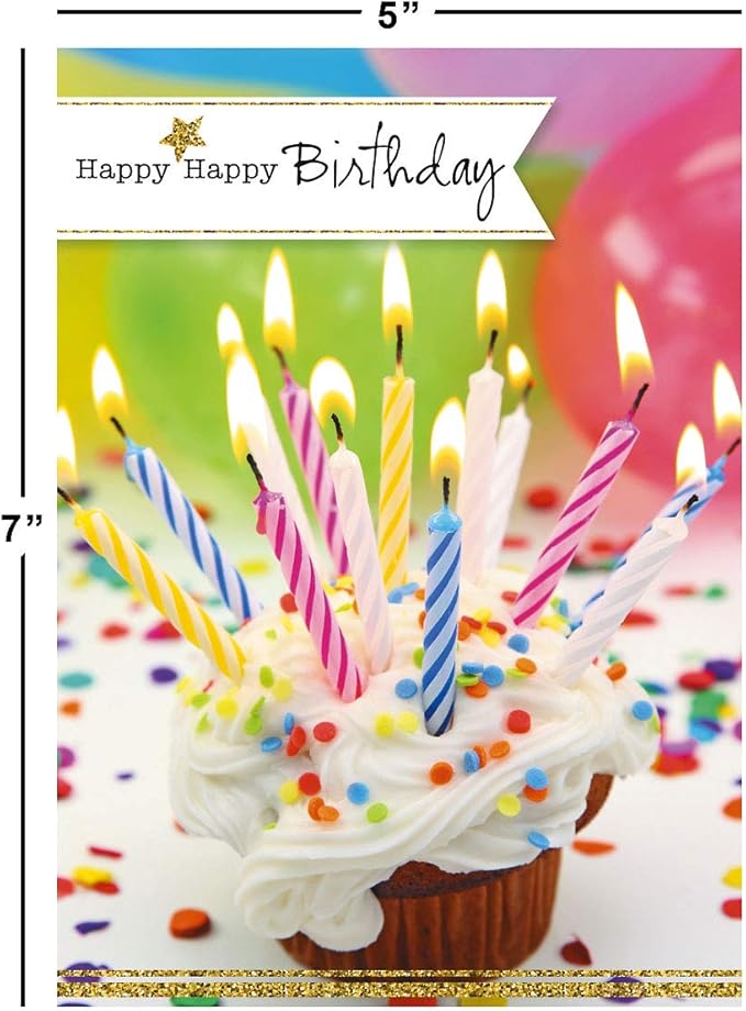 Current Photo Birthday Greeting Card Value Pack – Set of 18 (9 Designs), Large 5 x 7 inches, Envelopes Included