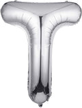 Letter Balloons 40 Inch, Single Silver Letter T Balloons Aluminum Hanging Foil Film Balloon for Baby Shower, Wedding Anniversary, Graduation, Birthday Party Decoration