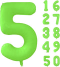 Fluorescent Green Number Balloon 40 inch Giant Foil Helium Balloons Green Number 5 Balloon for 5th Birthday Party Decorations