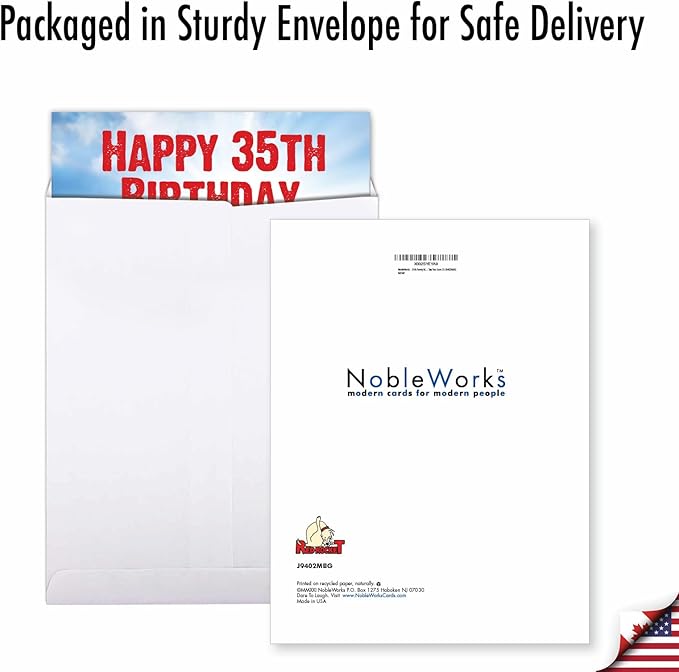 NobleWorks - 35th Funny Birthday Greeting Card (8.5 x 11 Inch) - 35 Years Old, Big Milestone Birthday Humor Card from Group - See You Soon 35 J9402MBG
