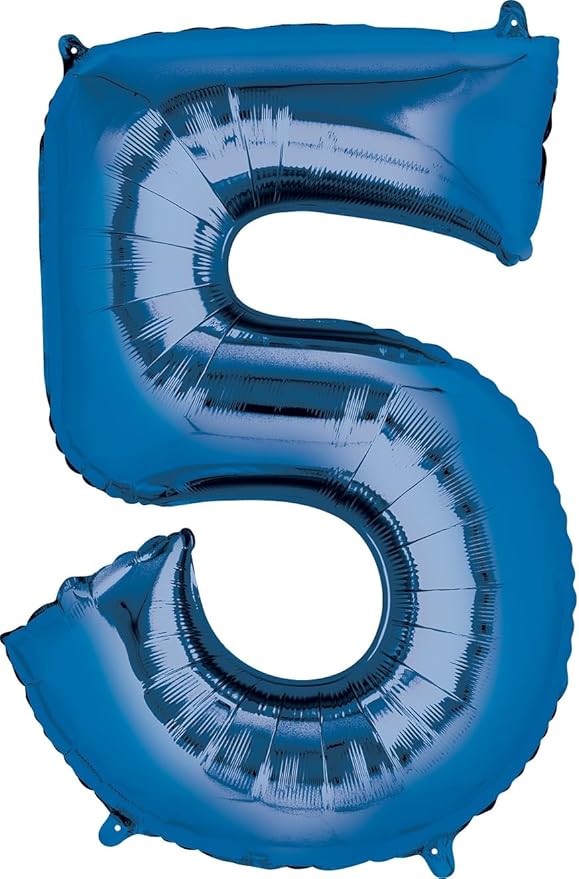 Anagram Bluey 5th Birthday Party Supplies 5pc Foil Balloon Bouquet
