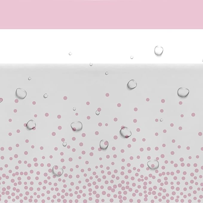 White and Pink Party Decorations Tablecloth, 3 Pack Disposable Light Pink Dot Table Cover Printed Table Runner for Birthday Baby Bridal Shower Wedding Anniversary Graduation, 86in x 55in