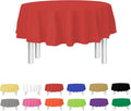 Party Dimensions Red Disposable Plastic Tablecloth for Round Tables (12 Pack) 84 inches Table Cloths for Parties, Events & Weddings, Indoors & Outdoors, Plastic Table Cover