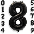 AULE 40 Inch Big Black 8 Balloon Number Large Foil Helium Number Balloons 0-9 Jumbo Giant Happy 8th Birthday Party Decorations for Boy or Girl Huge Mylar Anniversary Party Supplies