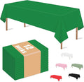 MRJ 12 Packs Green Plastic Tablecloths 54x108 Inch, Disposable Rectangle Table Cover for St. Patrick's Day Christmas Outdoor Parties