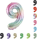 40 Inch Large Foil Helium Number Balloon Birthday Wedding Party 0-9 (Pastel, 9)