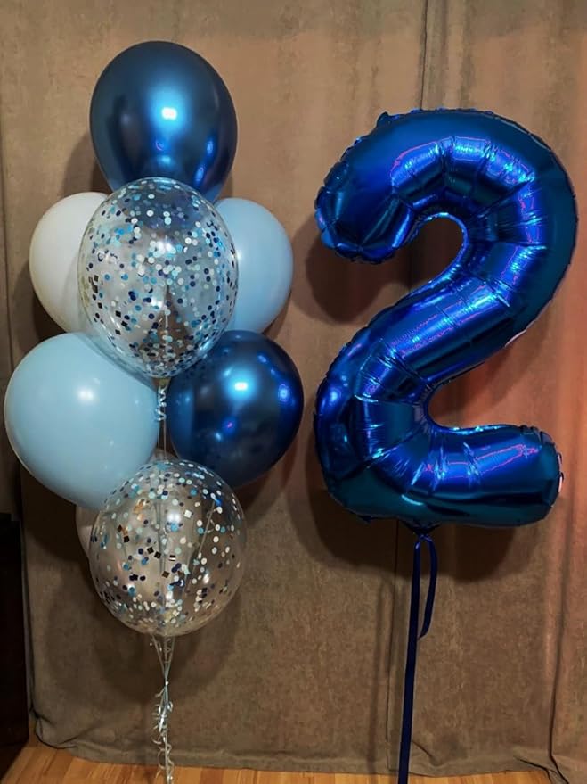 40 Inch 2 Balloon Number, Navy Blue Number Balloons for Birthday Party Decoration, Foil Number Ballon for 2, 12, 20, 22, 2026 Celebration, Graduation, Birthday, Baby Shower, Anniversary Decor