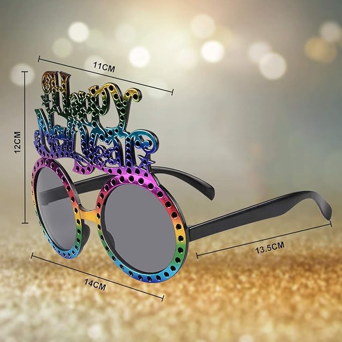 4 Pack Happy New Year Eyeglasses Fancy New Year Party Glasses Funny Sunglasses Eyewear