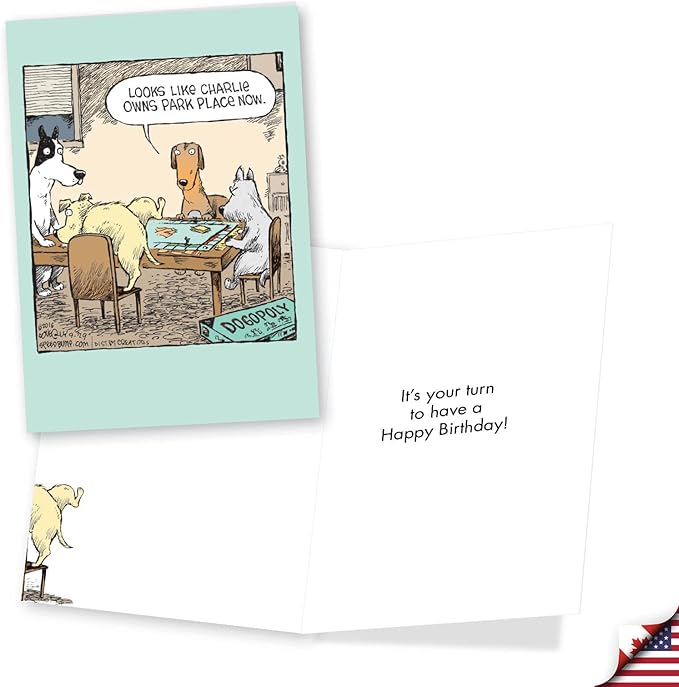 NobleWorks Assorted 3 Pack of Hilarious Puppy Birthday Cartoons Greeting Cards with 5 x 7 Inch Envelopes (3 Designs, 1 Each) Dog Toons VC2810BDG-C1x3