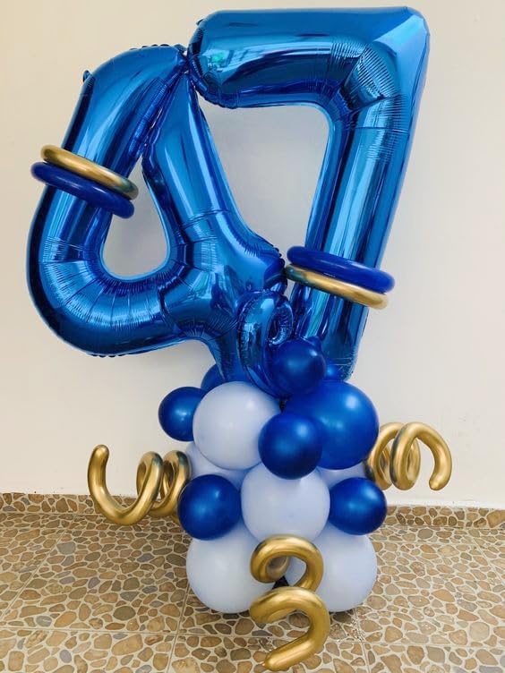 Metallic Blue Number 3 Balloon 40 Inch, 3rd Birthday Celebration Supplies for Girls Boys Women Men, 3 Balloon for Girls Boys Theme Party