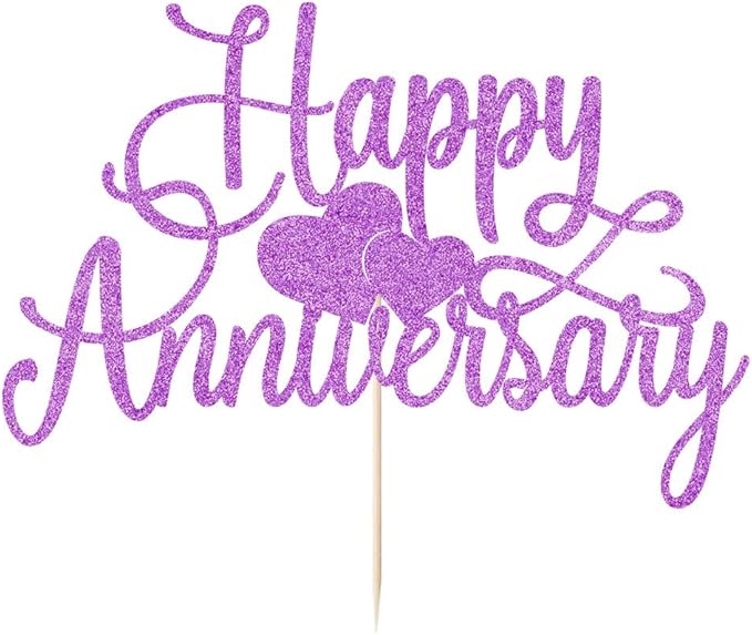 Kaoenla Happy Anniversary Cake Topper - Company Anniversary,Wedding Wedding Anniversary,Birthday Party Selected Decoration Supplies