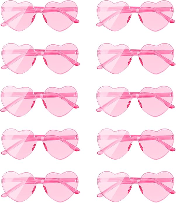 AEAHALY Heart Sunglasses for Women and Men Rimless Heart Shaped Sunglasses Bachelorette Bride Party Accessories