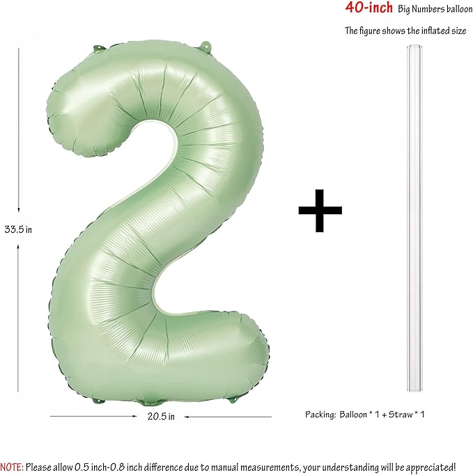 40" Olive green Number Balloons Helium Foil Mylar Balloon Birthday Party banquet Decoration Digital 2