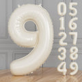 Number 9 Balloons - 40 Inch Cream Number Balloons Giant Light Cream balloon Big Foil balloon for Birthday Anniversary Baby Shower Party Decorations