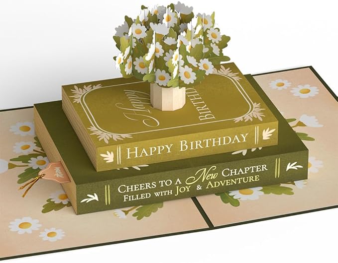 Lovepop Birthday Pop-Up Card for Her and Him - 3D Greeting Cards for Boys, Girls, Men, Women - Cheers to A New Chapter - 5" x 7 Card - Blank Notecard & Envelope Included