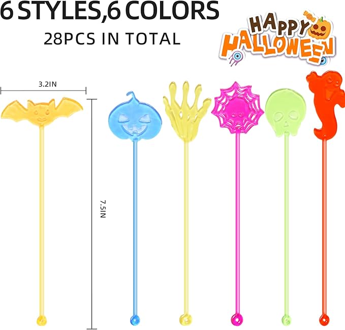 28 pcs Halloween Sticky Hands Toys for Kids, Skull Bat Ghost Pumpkin Styles Sticky Stretchy Toys for Goodie Bags, Pinata Fillers, Classroom Prizes Halloween Trick or Treat Party Favors