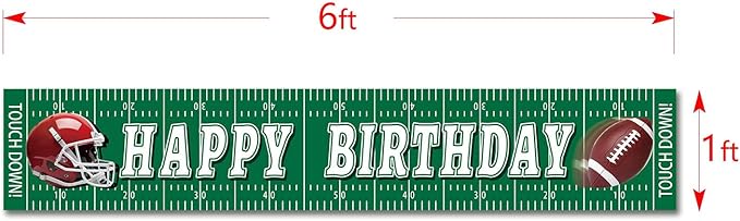 Football Happy Birthday Banner Decorations Birthday Signs Giant Birthday Party Supplies Fence Yard Signs Outdoor Decorations Photo Backdrop 6 Feet