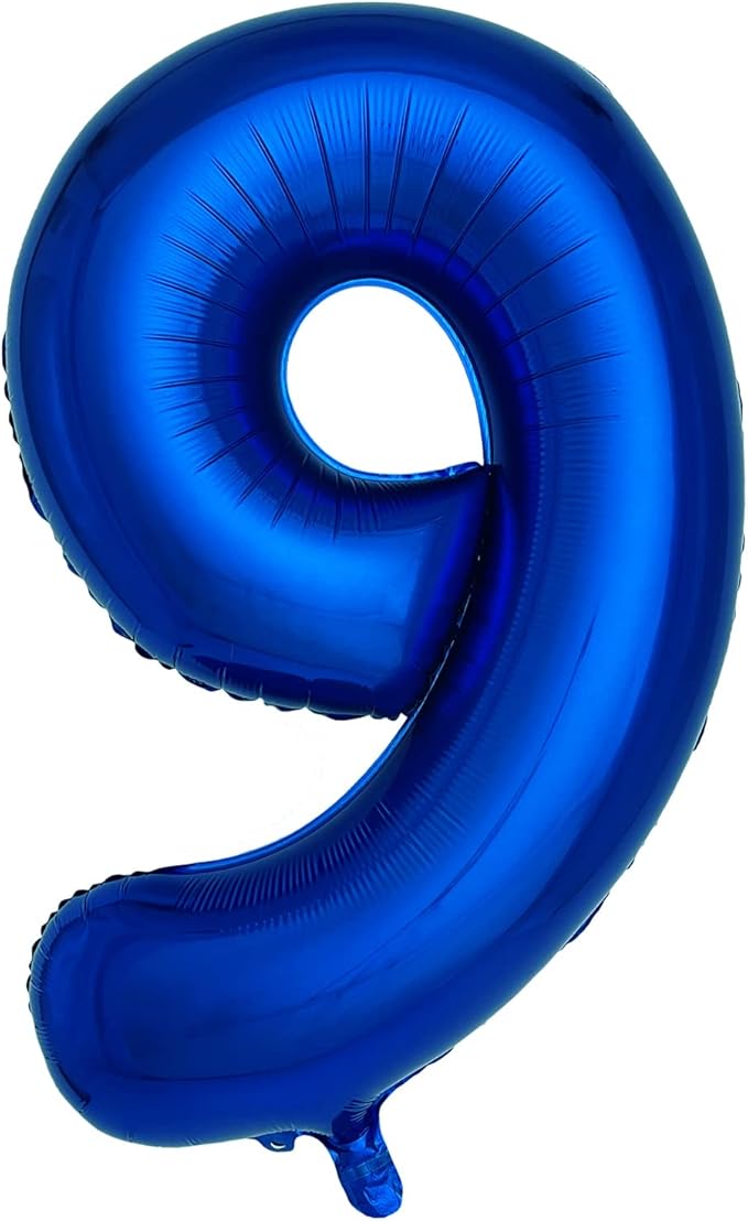 Navy Blue Number 9 Balloons 40 Inch Large Dark Blue Helium Foil Balloons for Birthday Party 2024 Graduation Decorations Anniversary Celebrations (Number 9)