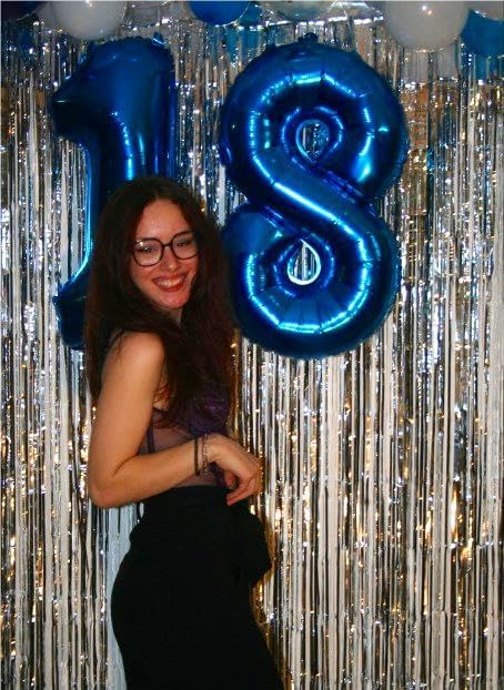 Navy Blue Giant Number 8 Balloon 40 Inch, 8th Eight Blue Birthday Decorations, Men Women 8 18 28 38 80 88 Birthday Number Balloons, 8 Balloon Number Anniversary Graduations Party Supplies