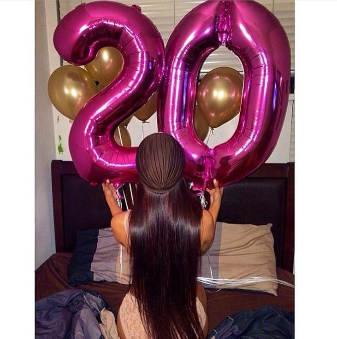 40 Inch 2 Birthday Balloon, Rose Purple Number Balloons for Birthday Party Decoration, 2 Ballon Party Decoration for 2, 12, 20, 22, 2026 Celebration, Graduation, Birthday, Anniversary Decor