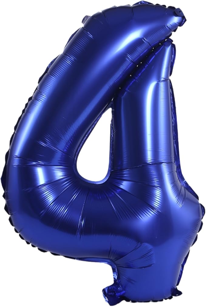 YPSelected 32 Inch Large Foil Helium Number Balloon Birthday Wedding Party 0-9 (Navy Blue, 4)