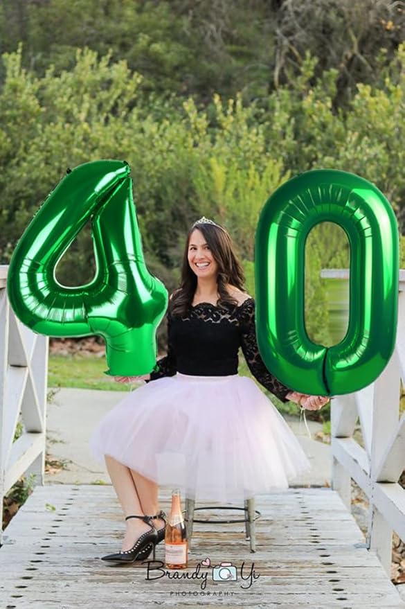 40 Inch Large Numbers Balloon, 4 Dark Green Ballon for 4th 14 40 44 Birthday Party, Balloon 4 Number for Graduations Wedding Supplies