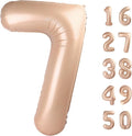 40 Inch Caramel Balloon Number 7 First Birthday Jumbo Mylar Foil Helium Balloon for 17 27 37 Birthday Digital for 70th Party Wedding Anniversary Party Decorations