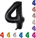 YPSelected 32 Inch Large Foil Helium Number Balloon Birthday Wedding Party 0-9 (Black, 4)