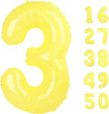 40 Inch Macaron Yellow Balloon Number 3 Balloon,Number Balloons Big Giant Jumbo Number 3 Foil Mylar Balloons for 13th Birthday Party Anniversary Events,Wedding Anniversary Party Decorations