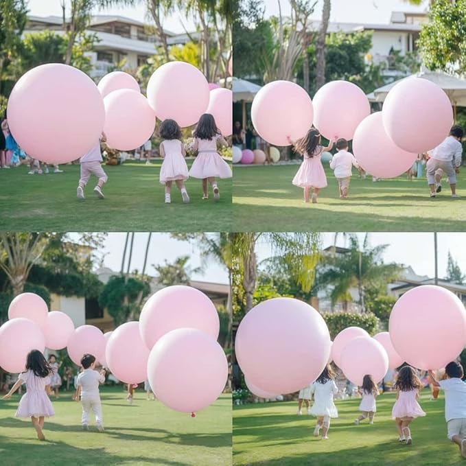 50 Pcs Light Pink Balloons Kit 18 24 36 Multi Sizes Macaron Pink Giant Balloon, Use for Pool Party Birthdays, Weddings, Events Party Decoration Supplies