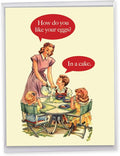 NobleWorks Big Hysterical Birthday Paper Card 8.5 x 11 Inch with Envelope (1 Pack) Large Jumbo Bday Eggs In Cake J4651BDG
